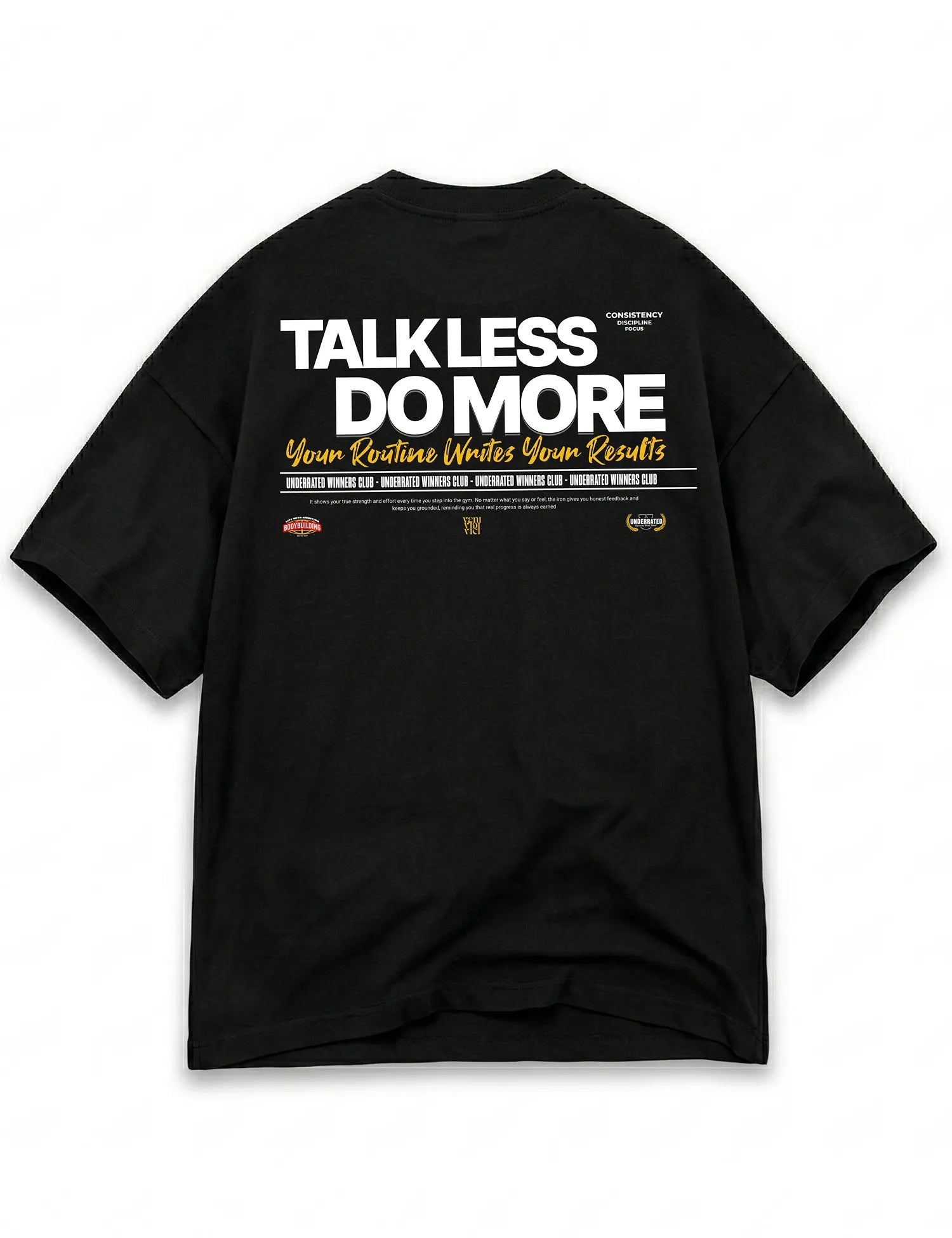 CAMISETA OVERSIZE GYM TALK LESS DO MORE UNDERRATED BRAND
