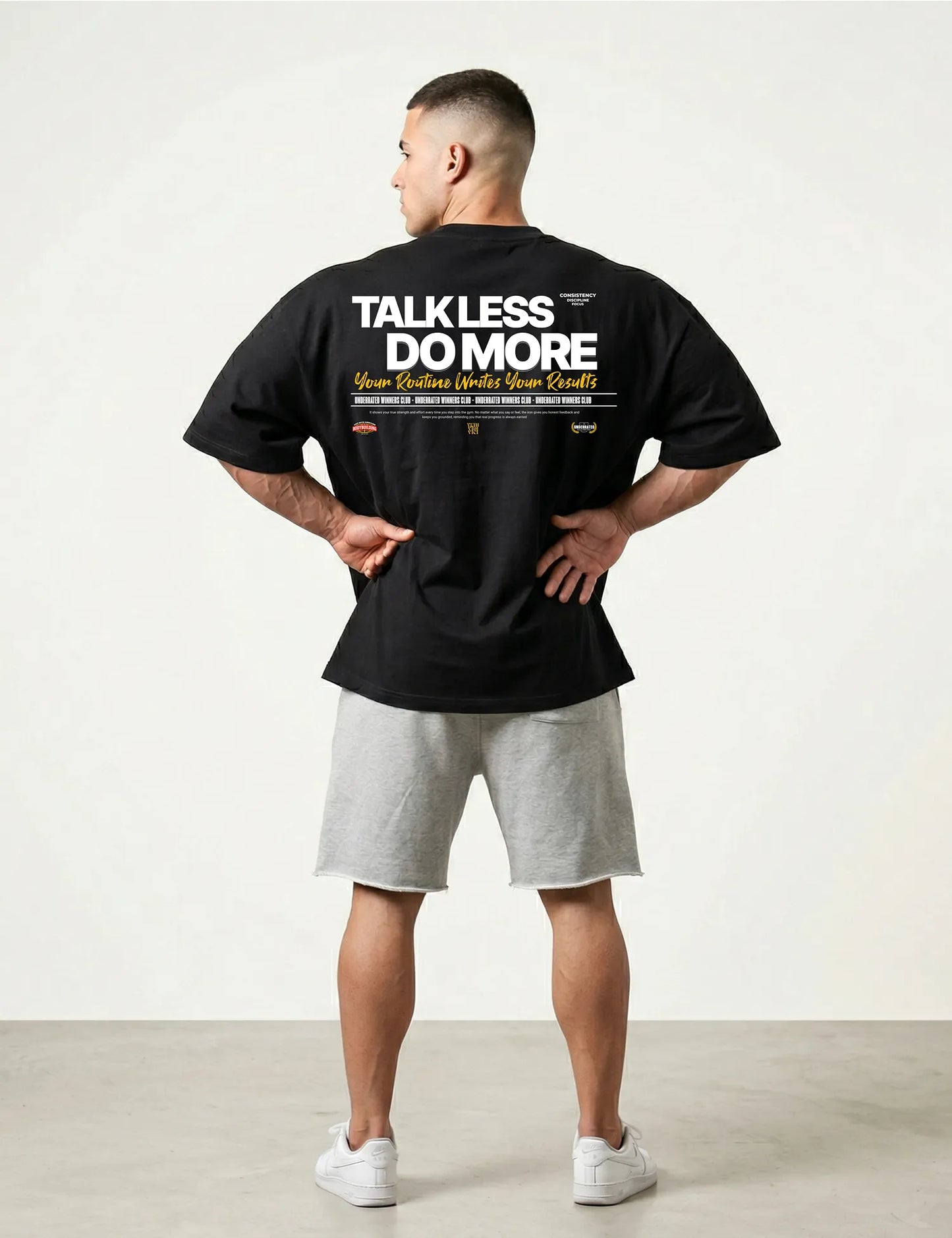 CAMISETA OVERSIZE GYM TALK LESS DO MORE