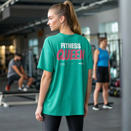 Camiseta oversize mujer FITNESS QUEEN EN UNDERRATED.ES