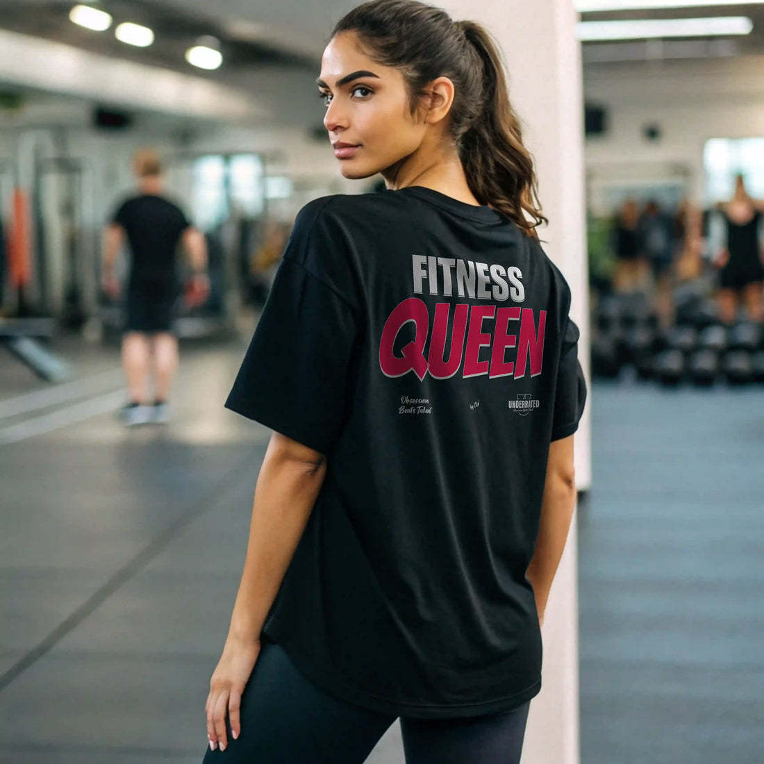 Camiseta oversize mujer FITNESS QUEEN EN UNDERRATED.ES
