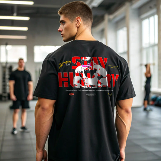 Camiseta ancha STAY HUNGRY EN UNDERRATED.ES