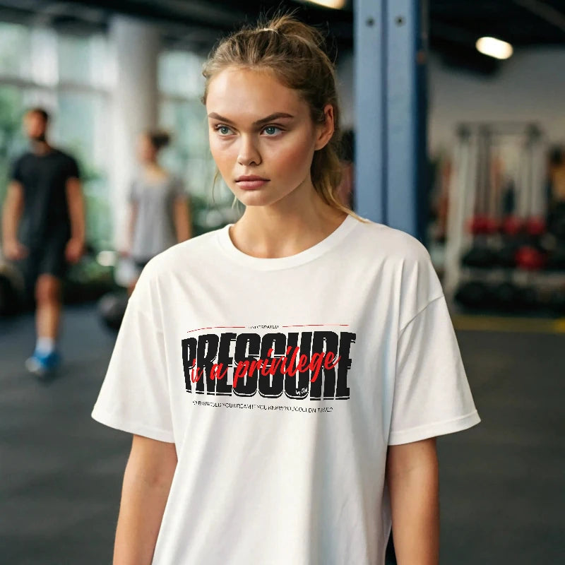 Camiseta oversize MUJER pressure is a privilege en underrated.es