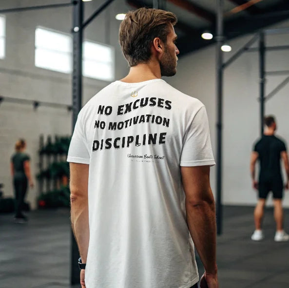 Camisetas oversize NO EXCUSES, NO MOTIVATION, DISCIPLINE en Underrated.es