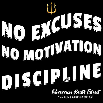Camiseta oversize NO EXCUSES NO MOTIVACIÓN DISCIPLINE