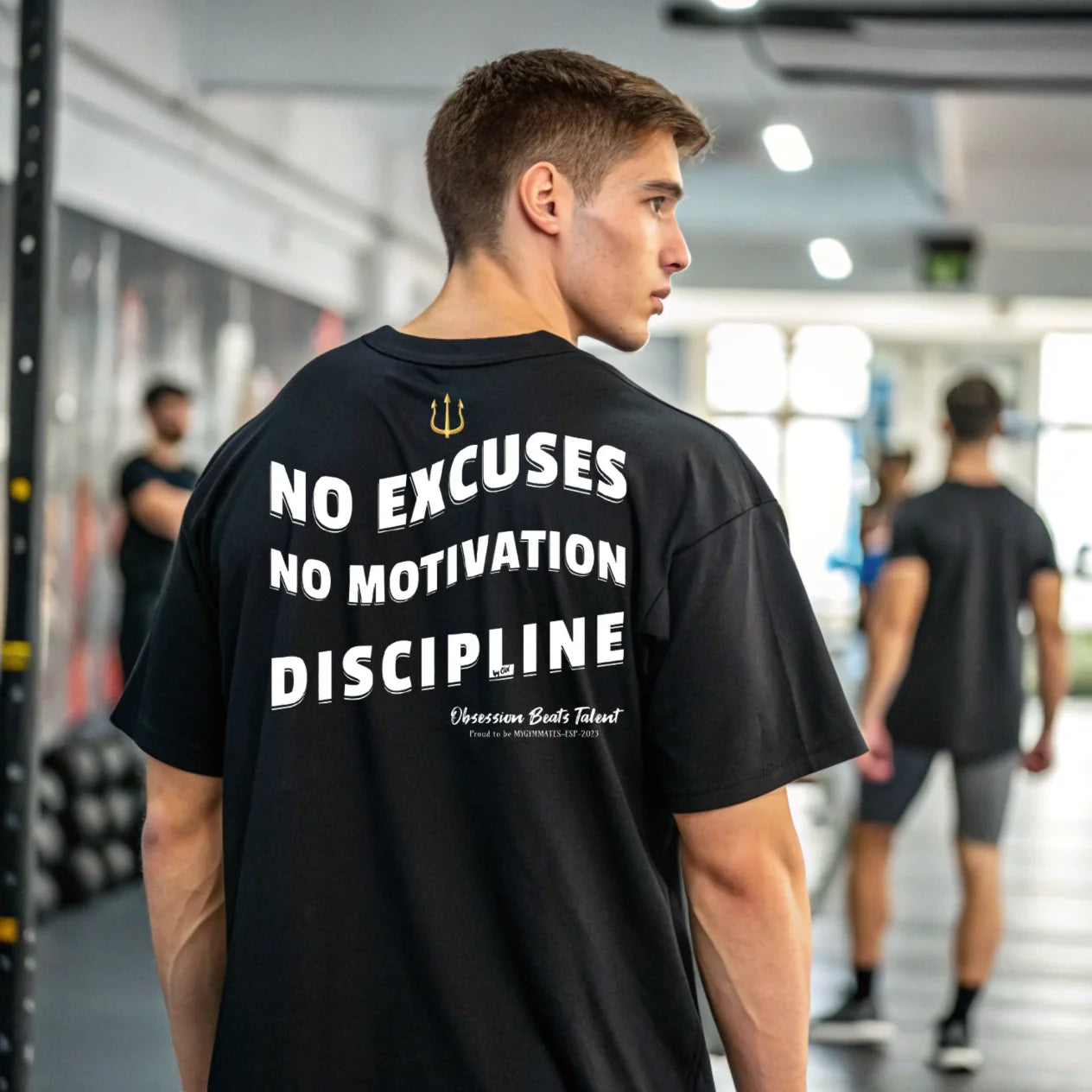 Camiseta oversize NO EXCUSES NO MOTIVACIÓN DISCIPLINE