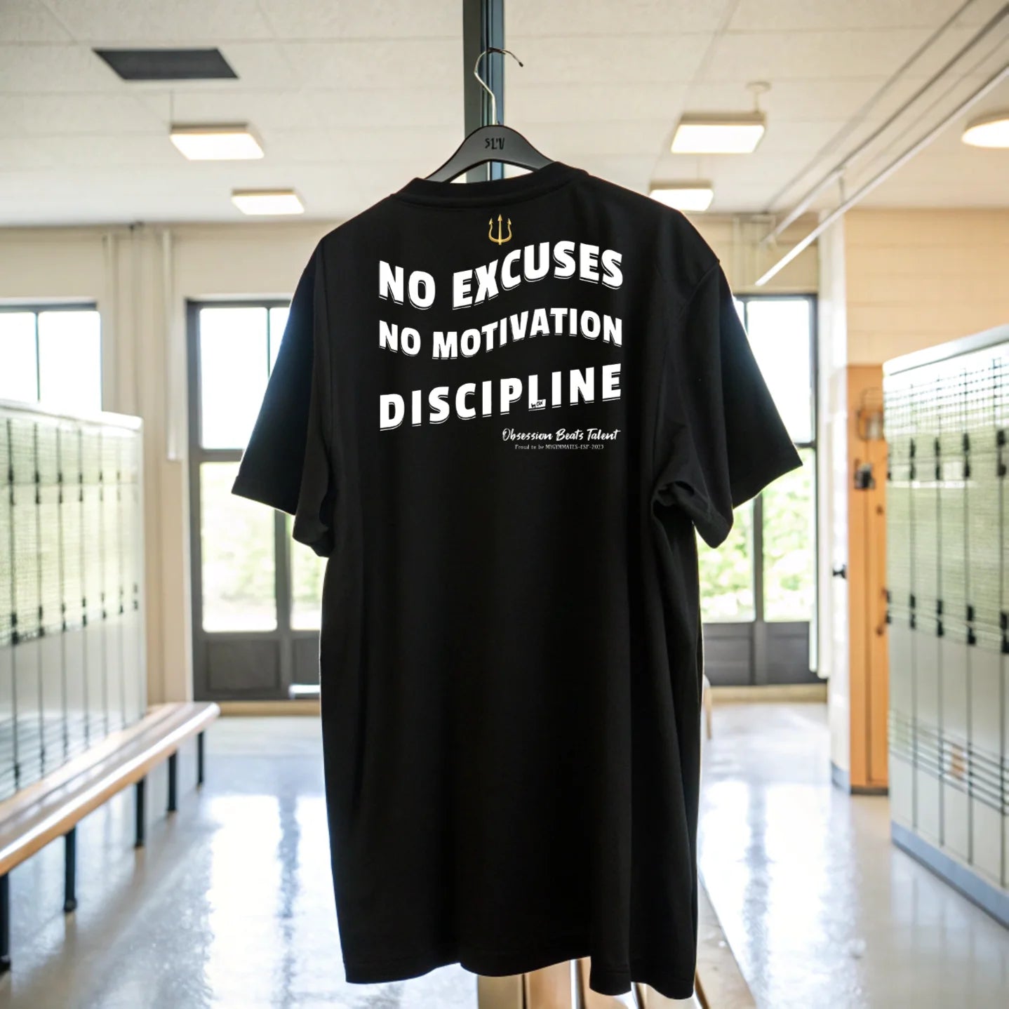 Camiseta oversize NO EXCUSES NO MOTIVACIÓN DISCIPLINE