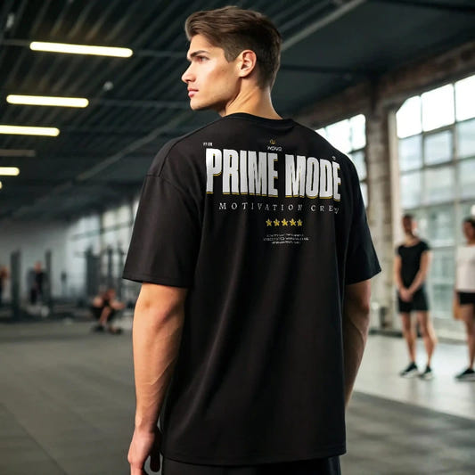 Camiseta oversize gym para hombre PRIME MODE negra en underrated