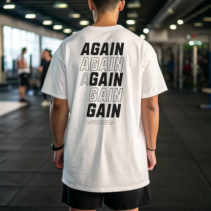Camiseta oversize gym AGAIN AGAIN AND AGAIN en Underrated.es