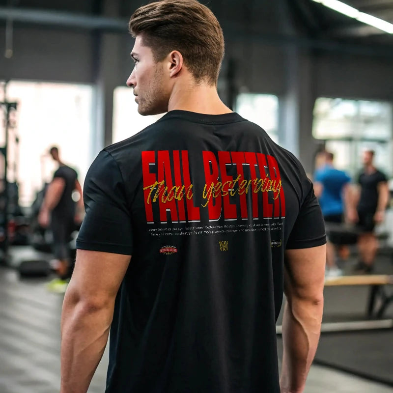 Camiseta oversize gym FAIL BETTER THAN YESTERDAY EN UNDERRATED.ES