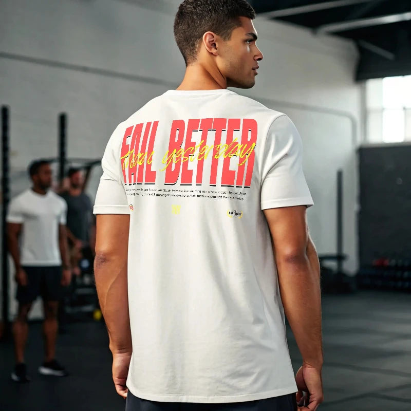 Camiseta oversize gym FAIL BETTER THAN YESTERDAY EN UNDERRATED.ES