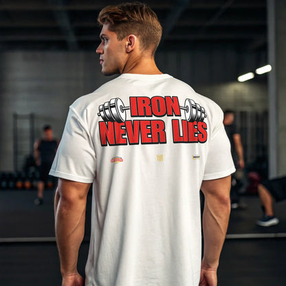 Camiseta oversize gym IRON NEVER LIES EN UNDERRATED.ES