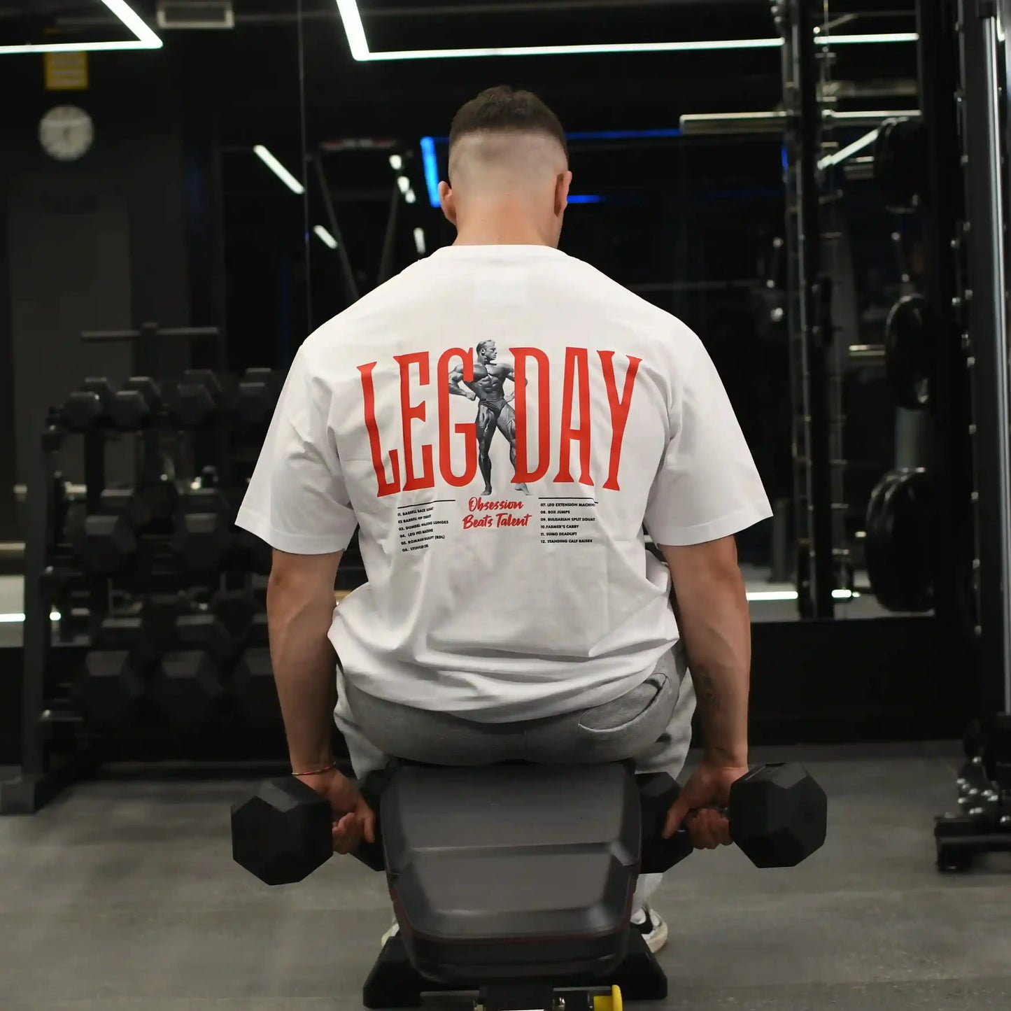 Camiseta oversize gym LEG DAY en underrated