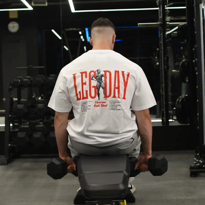 Camiseta oversize gym LEG DAY en underrated