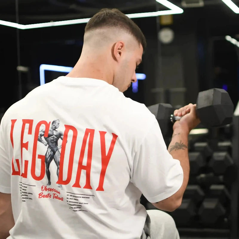 Camiseta oversize gym LEG DAY en underrated