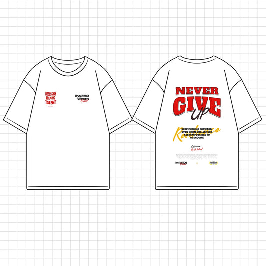 Camiseta oversize gym NEVER GIVE UP en underrated