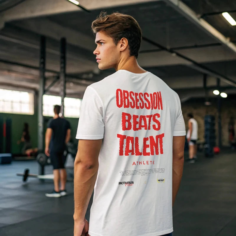 Camiseta oversize gym OBSESSION BEATS TALENT ATHLETE en underrated