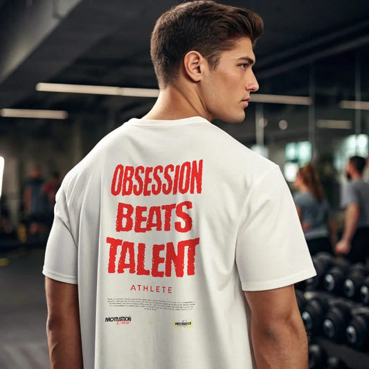 Camiseta oversize gym OBSESSION BEATS TALENT ATHLETE en underrated