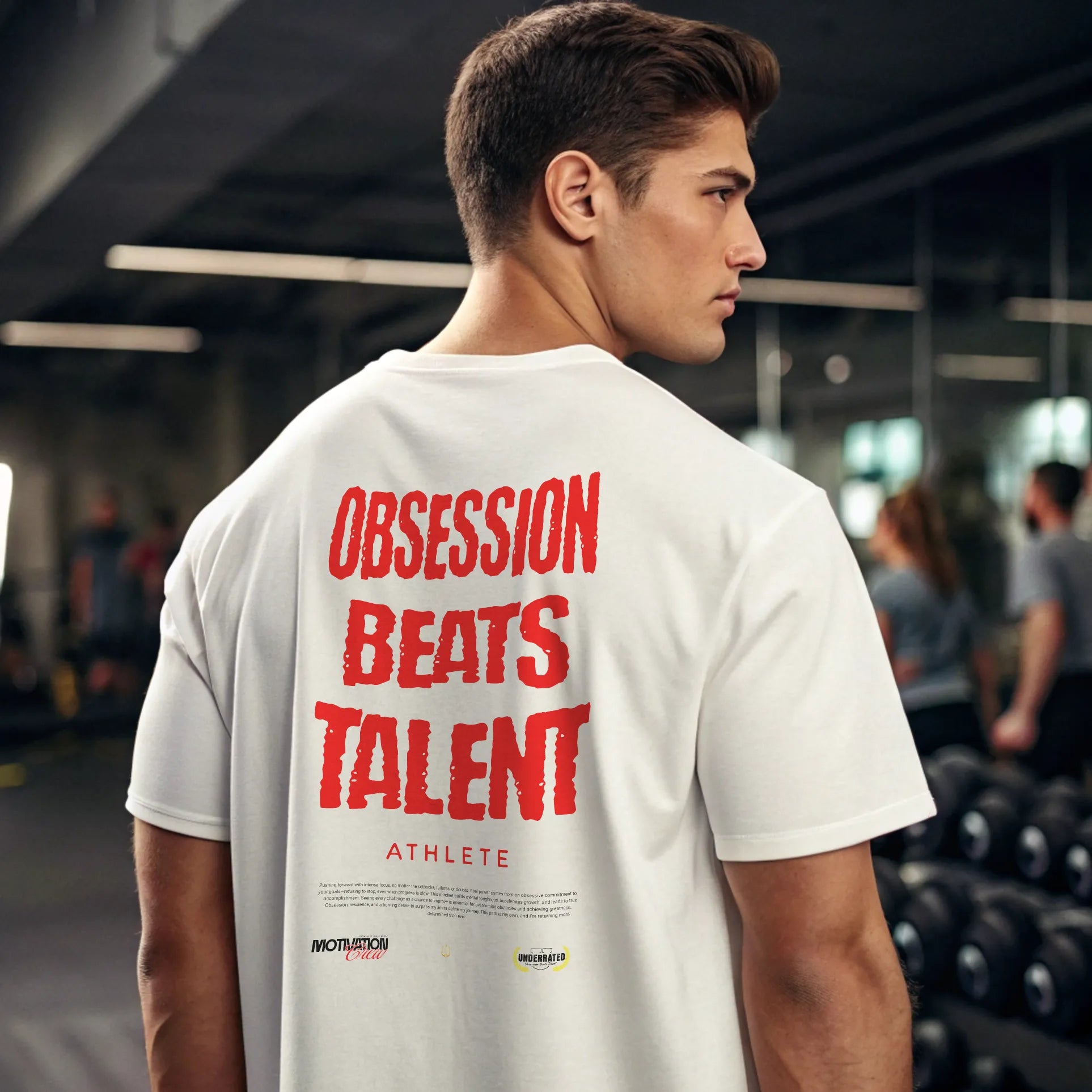 Camiseta oversize gym OBSESSION BEATS TALENT ATHLETE en underrated