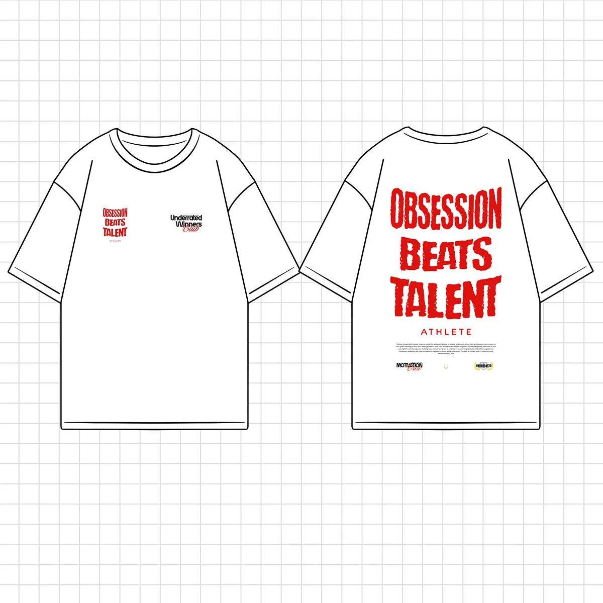 Camiseta oversize gym OBSESSION BEATS TALENT ATHLETE en underrated