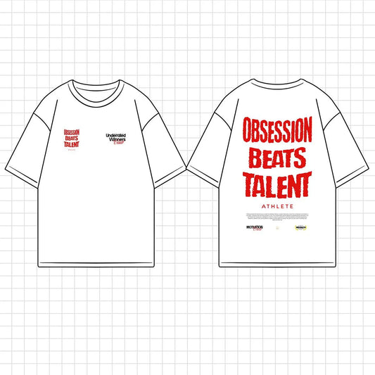 Camiseta oversize gym OBSESSION BEATS TALENT ATHLETE en underrated