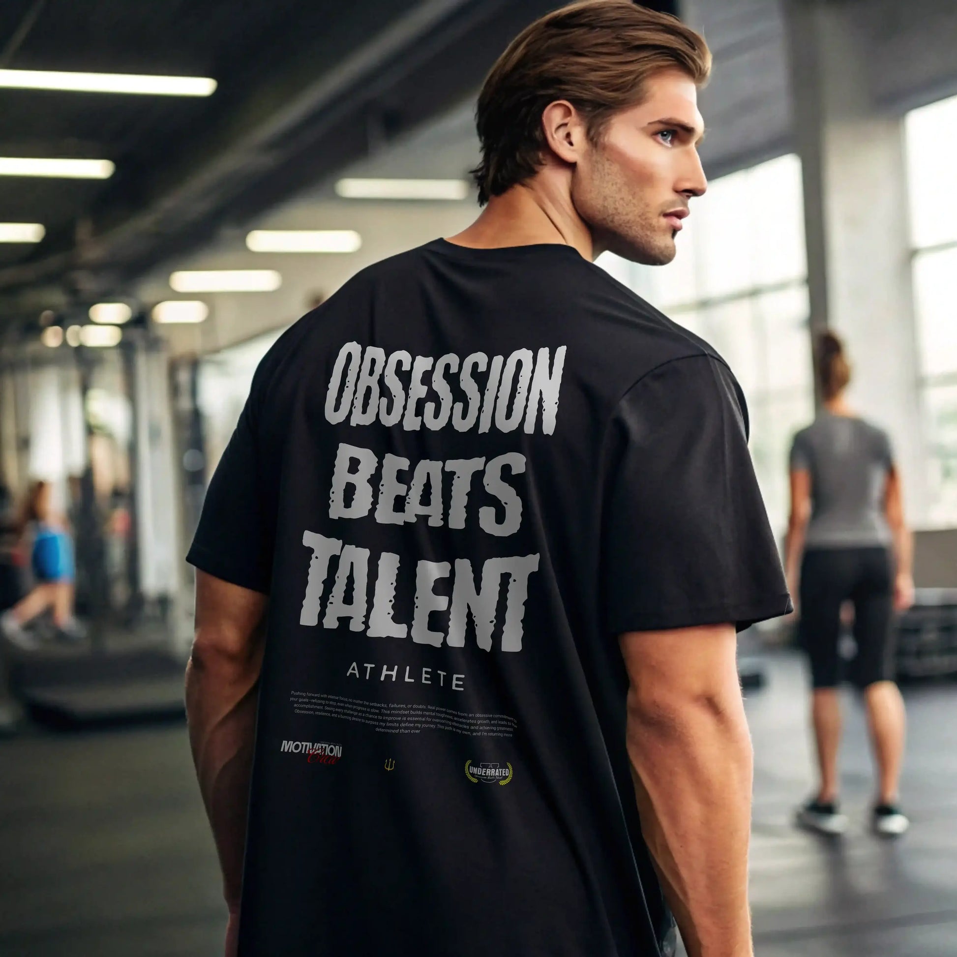 Camiseta oversize gym OBSESSION BEATS TALENT ATHLETE en underrated