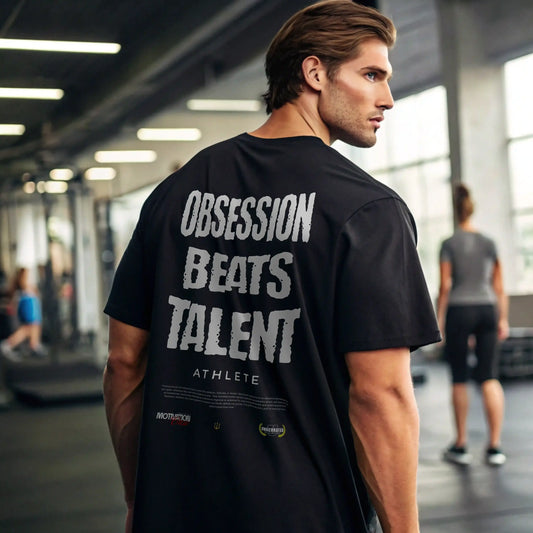 Camiseta oversize gym OBSESSION BEATS TALENT ATHLETE en underrated