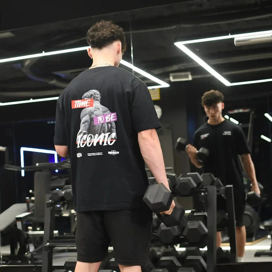 Camiseta oversize gym TIME TO BE ICONIC en underrated.es