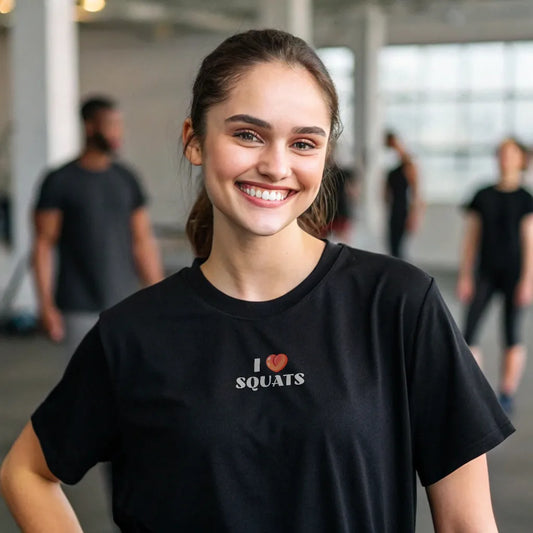 Camiseta oversize gym mujer I LOVE SQUATS en Underrated.es
