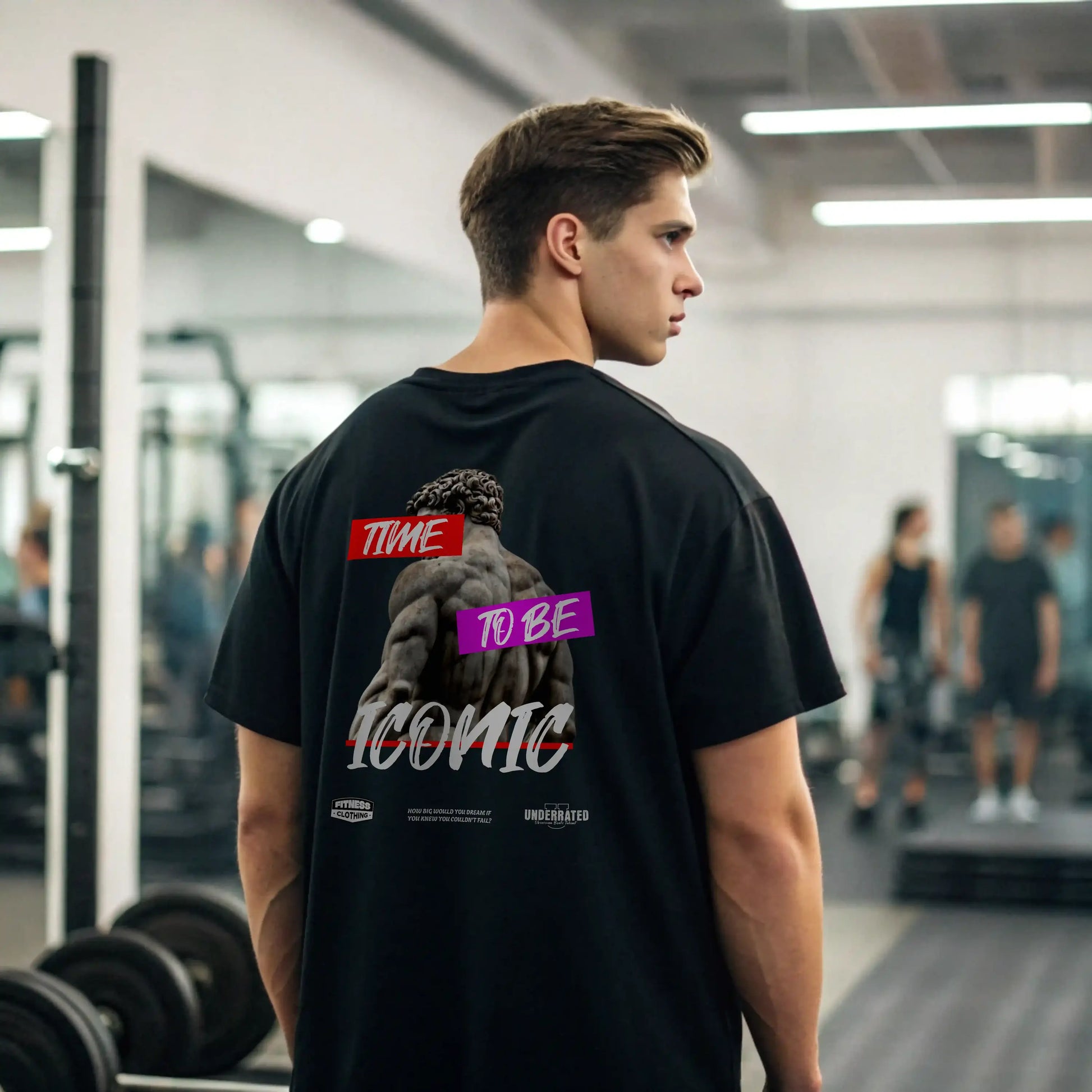 Camiseta oversize gym time to be iconic en underrated.es