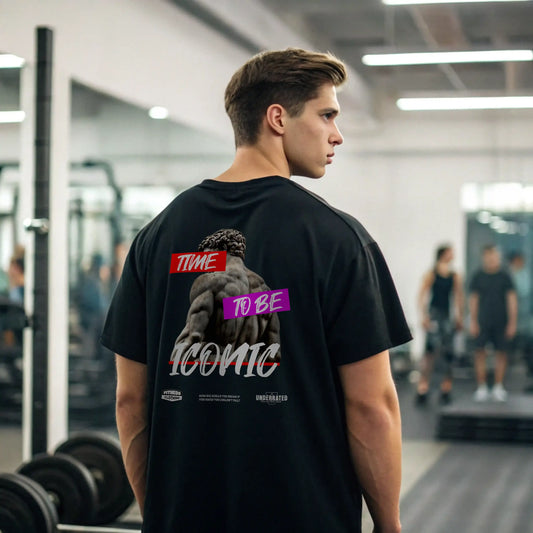 Camiseta oversize gym time to be iconic en underrated.es