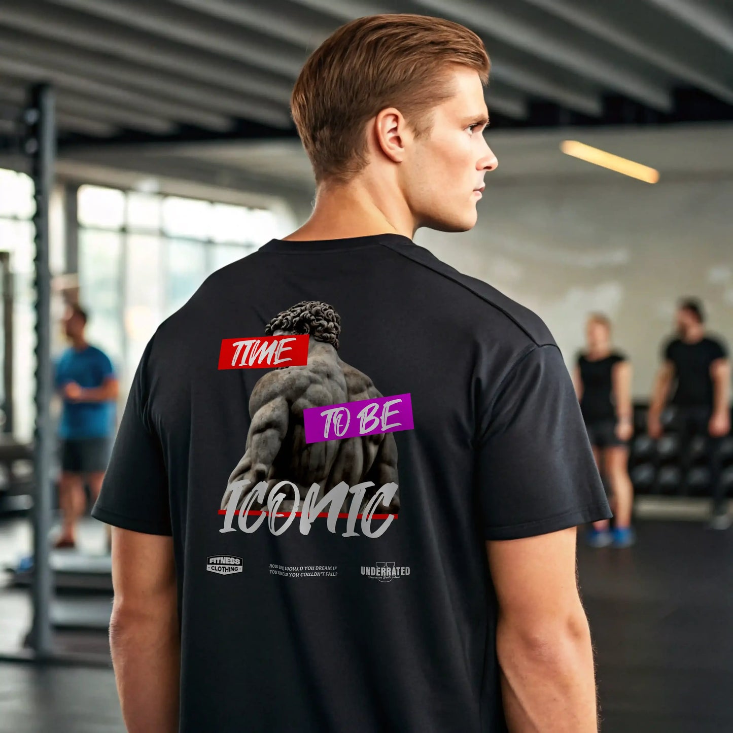 Camiseta oversize gym time to be iconic en underrated.es