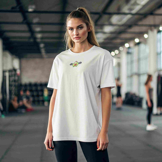 Camiseta oversize gym para mujer aguacate en Underrated.es