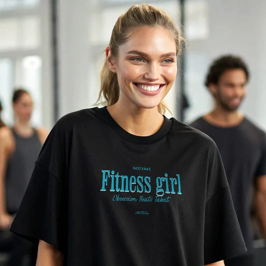 Camiseta oversize mujer FITNESS GIRL en underrated.es