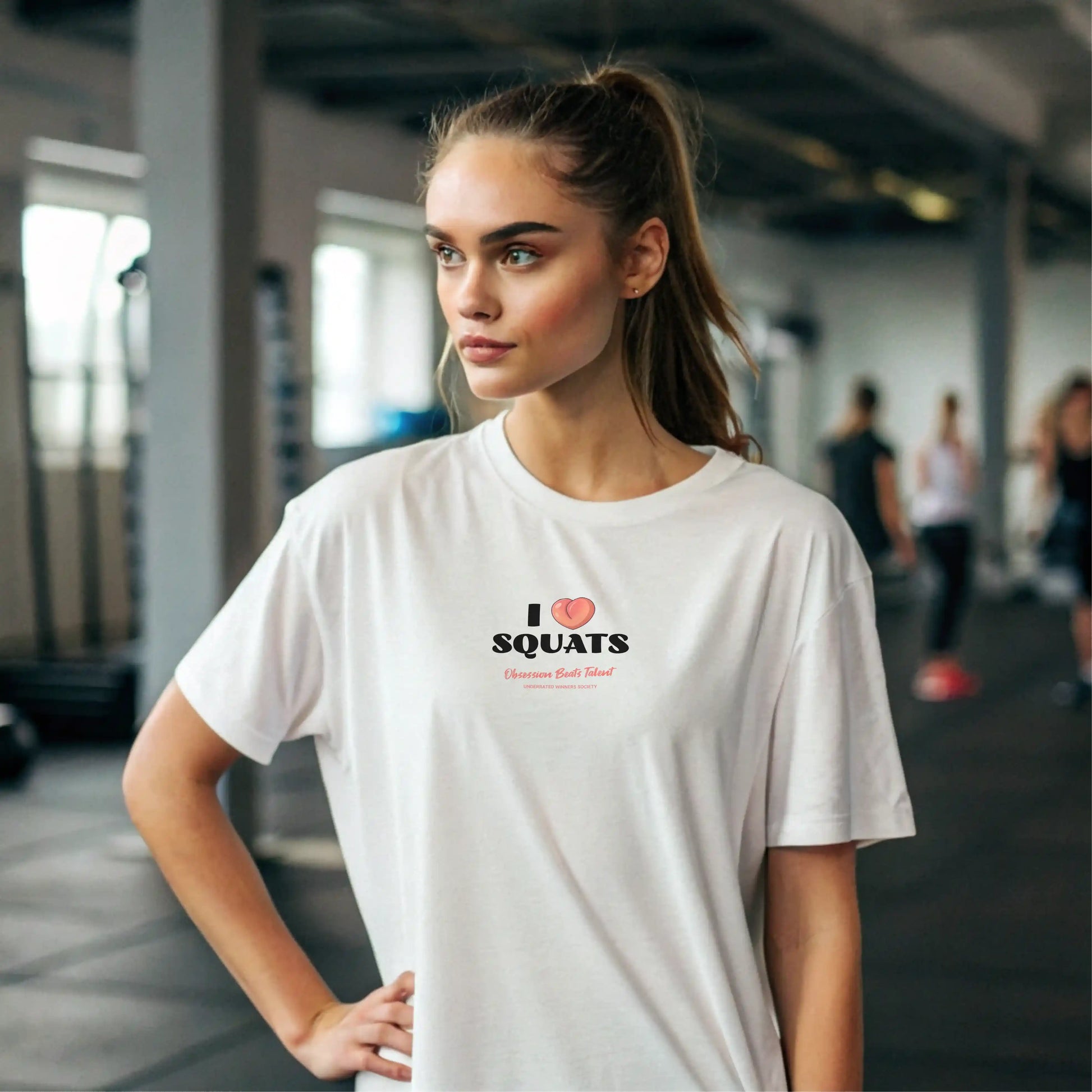 Camiseta oversize mujer I LOVE SQUATS en Underrated.es
