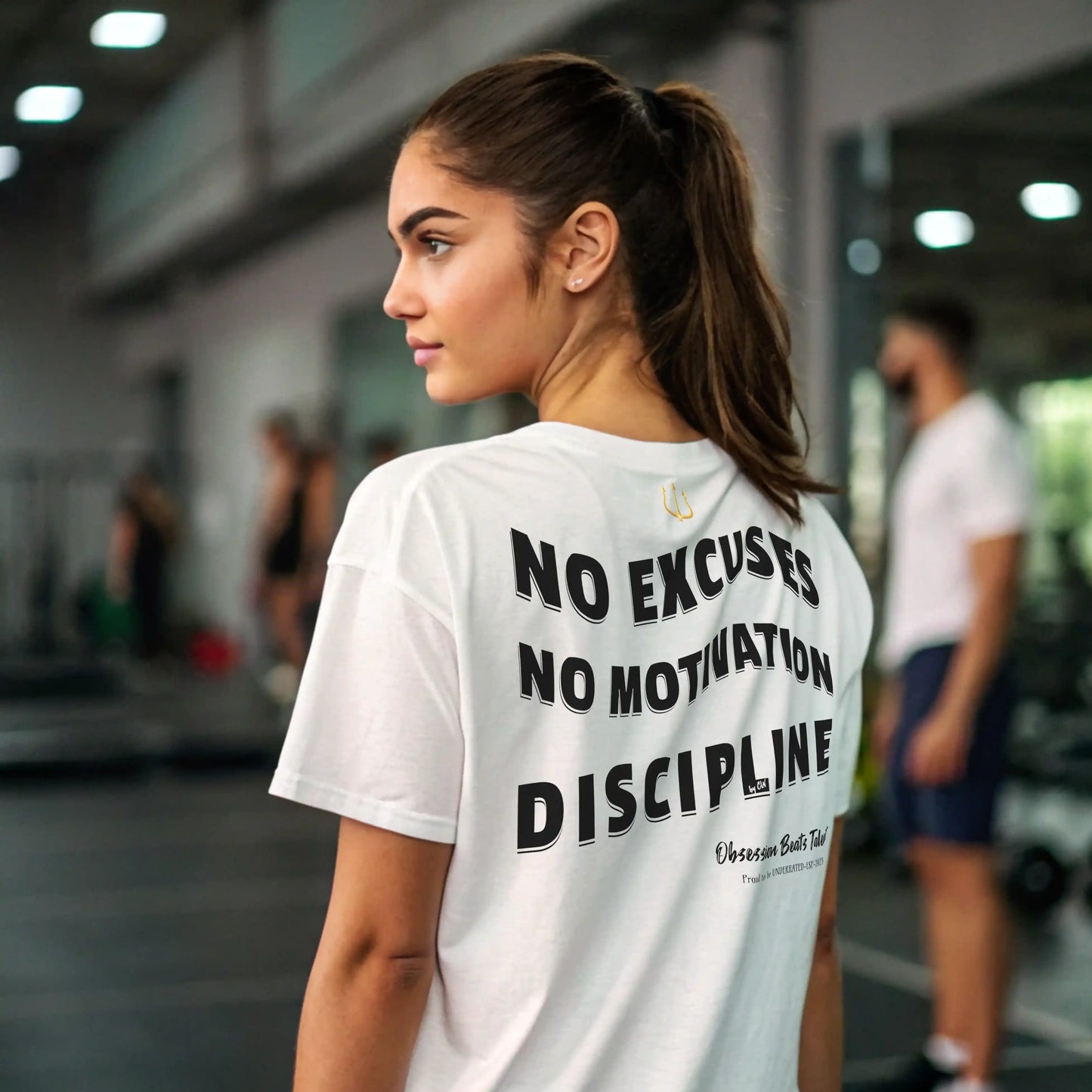 Camiseta oversize mujer NO EXCUSES NO MOTIVATION DISCIPLINE