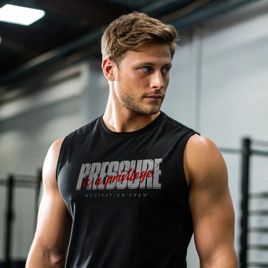 Camiseta sin mangas PRESSURE IS A PRIVILEGE EN UNDERRATED.ES