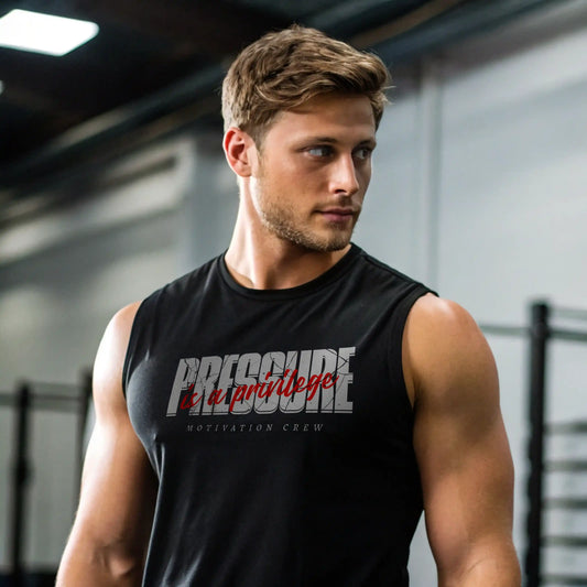 Camiseta sin mangas PRESSURE IS A PRIVILEGE EN UNDERRATED.ES