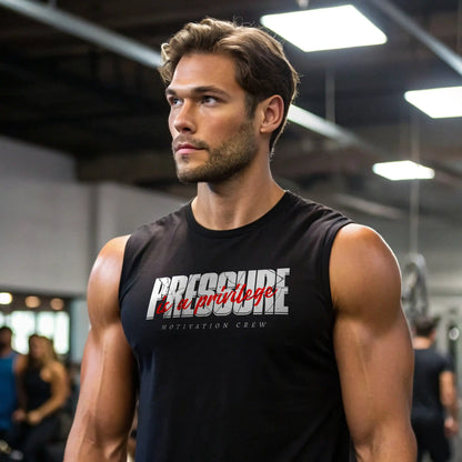 Camiseta sin mangas PRESSURE IS A PRIVILEGE EN UNDERRATED.ES