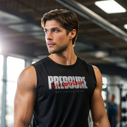 Camiseta sin mangas PRESSURE IS A PRIVILEGE EN UNDERRATED.ES