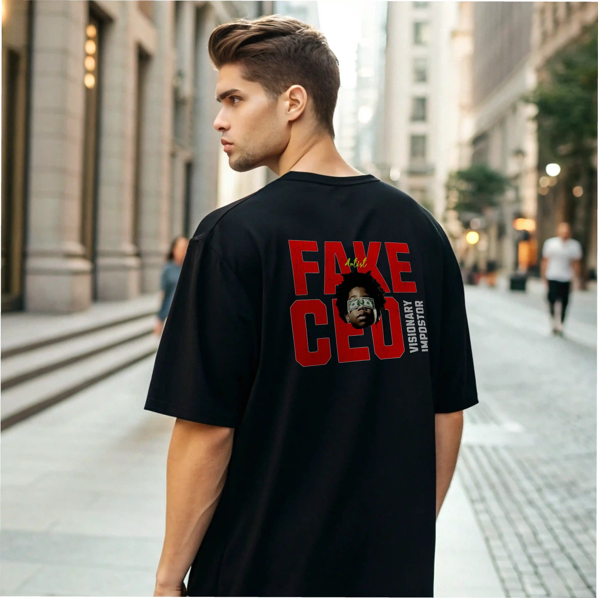 Camiseta streetwear ancha FAKE CEO en UNDERRATED