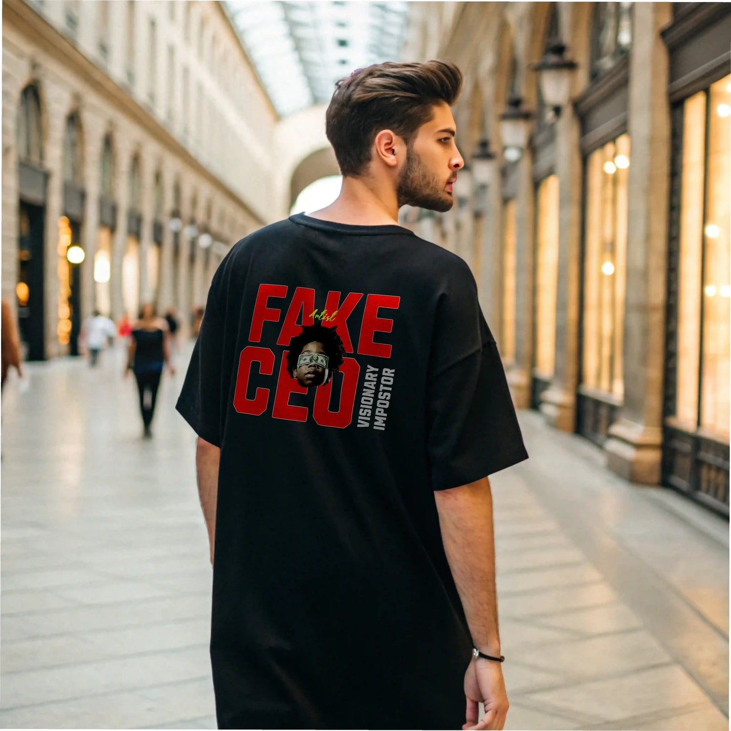 Camiseta streetwear ancha FAKE CEO en UNDERRATED