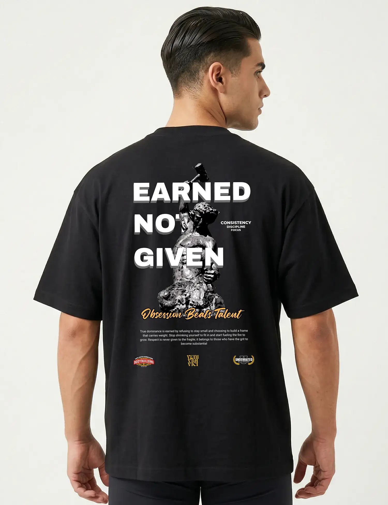 EARNED NOT GIVEN CAMISETA OVERSIZE GYM UNDERRATED