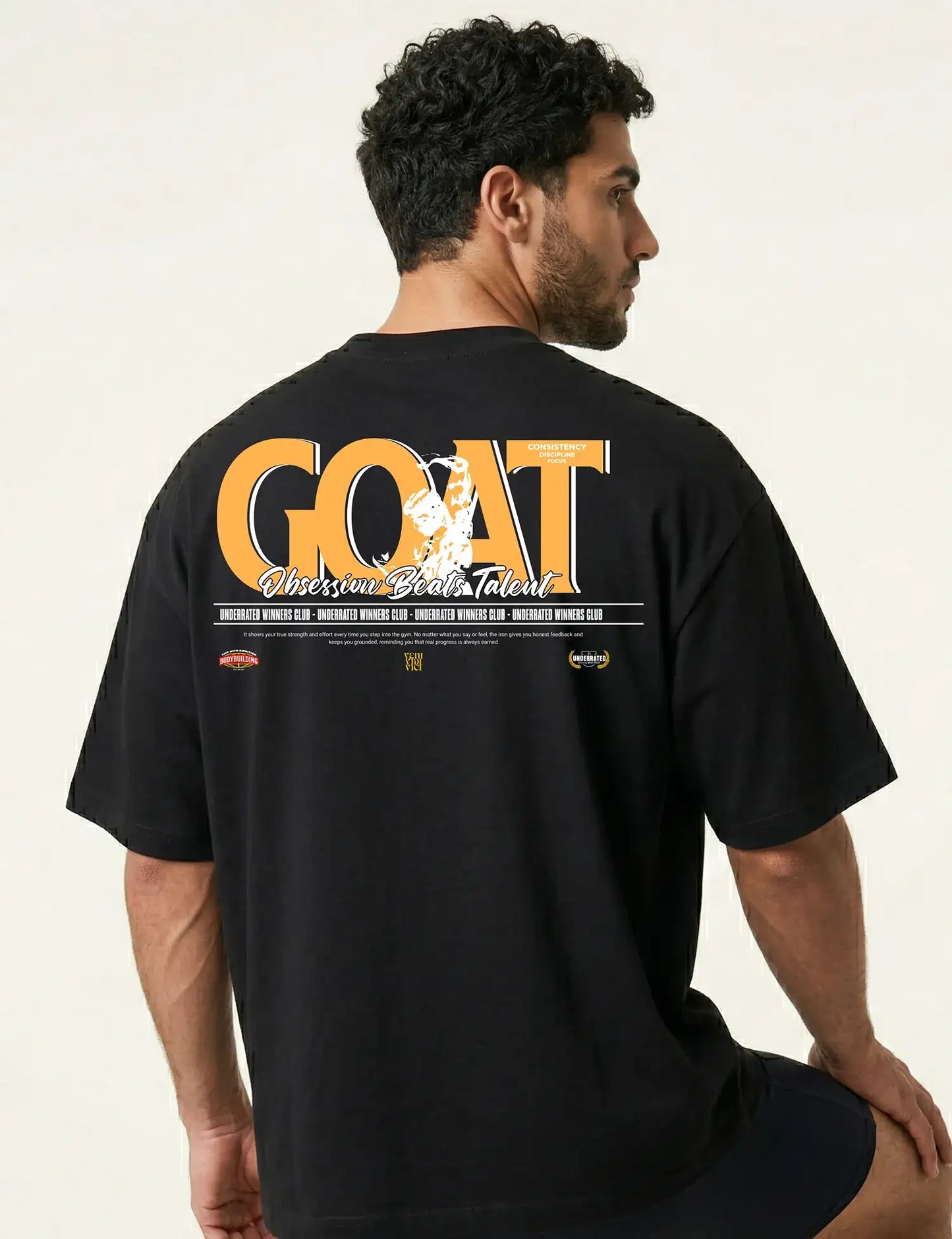 CAMISETA OVERSIZE GYM GOAT UNDERRATED
