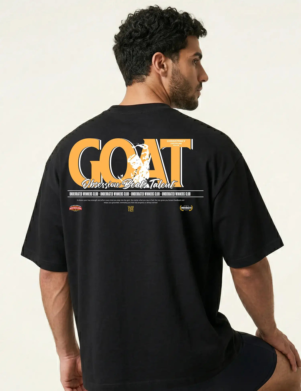 CAMISETA OVERSIZE GYM GOAT UNDERRATED
