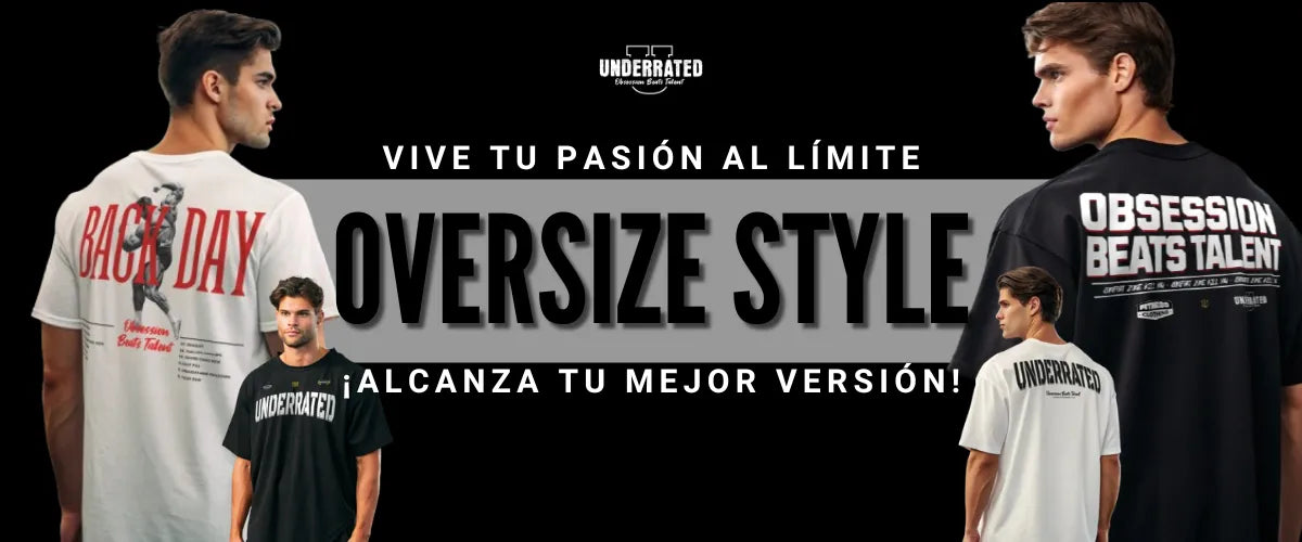 Banner de camisetas oversize gym en Underrated.es