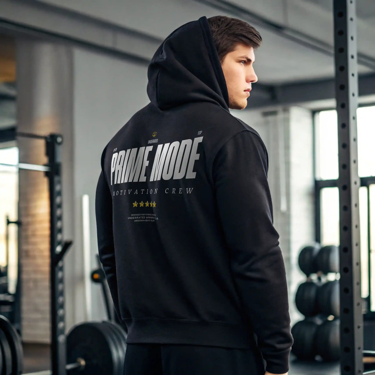 Sudadera gym PRIME MODE BLACK de Underrated.es