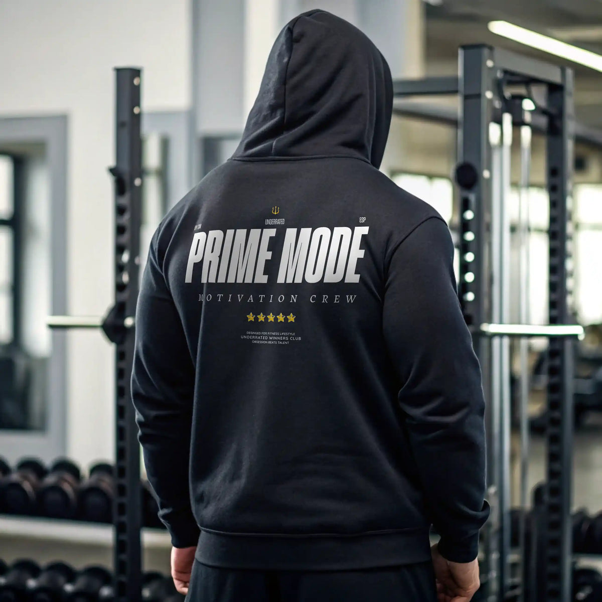 Sudadera gym PRIME MODE BLACK de Underrated.es