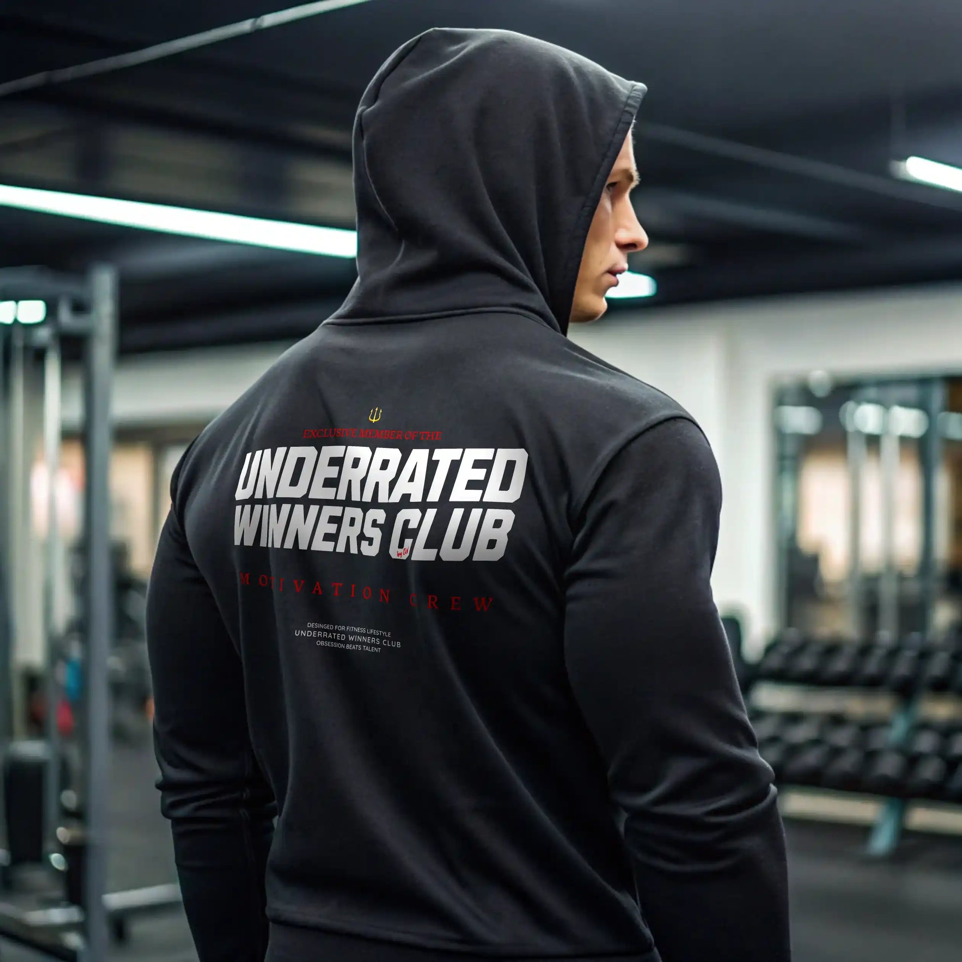 Sudadera gym UNDERRATED WINNERS CLUB BLACK en Underrated.es