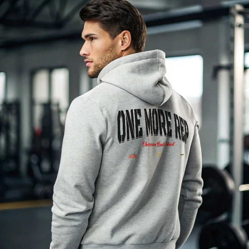 Sudadera gym gris ONE MORE REP en underrated.es