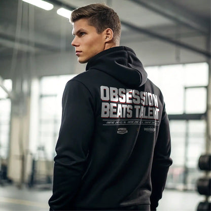 Sudadera gym negra OBSESSION BEATS TALENT EN UNDERRATED.ES